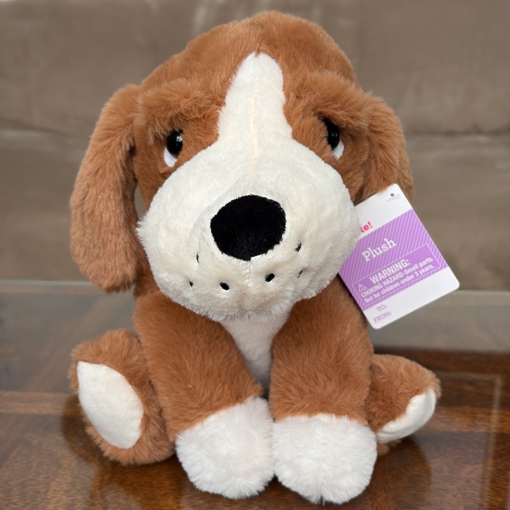 Cute Beagle Dog Plush Stuffed Animal Brown White Puppy Way To Celebrate New